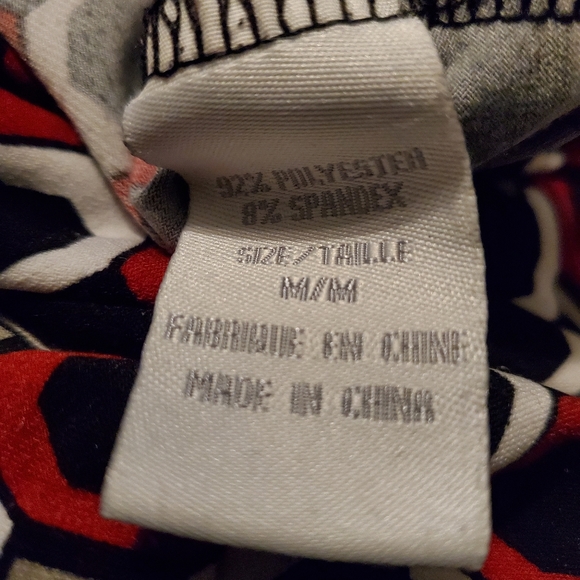 Suzy Shier Printed Black/Grey/White/Red Shirt - Size M - Picture 5 of 6